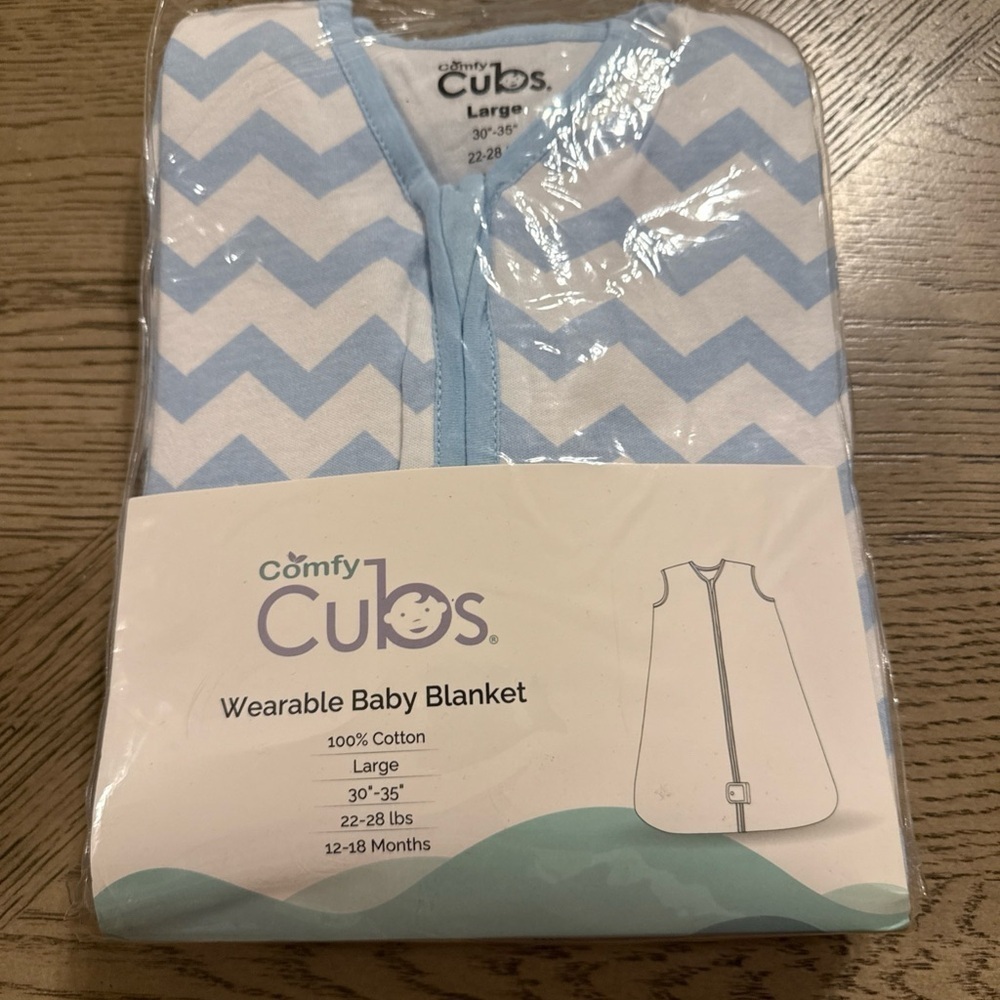 Comfy Cubs Sleep Bag, Sack for Baby, 2 Pack, Breathable Wearable Large, Blue